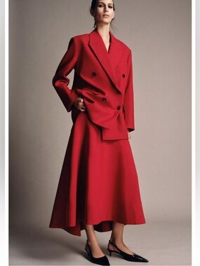 ZARA ZW COLLECTION CAPE MIDI SKIRT